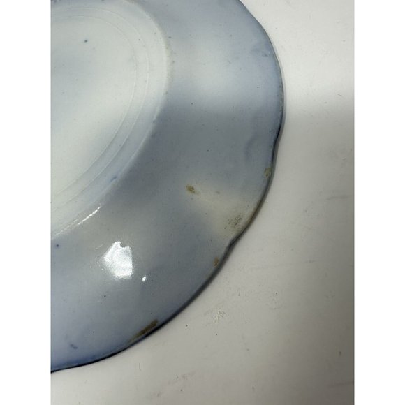 Antique WHARF POTTERY 6” Scalloped Edge WALDORF Semi Porcelain Bread Plate 1800s - Picture 5 of 7